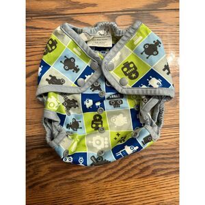 Rumparooz Multicolor Robot Print Reusable Snap Button Diaper Cover One‎ Size
